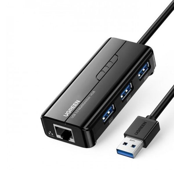 image of UGREEN 20265 USB 3.0 Hub with Gigabit Ethernet Adapter with Spec and Price in BDT