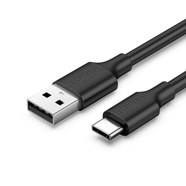 image of UGREEN 60116 USB-A 2.0 to USB-C Cable Nickel Plating 1m (Black) #US287 with Spec and Price in BDT