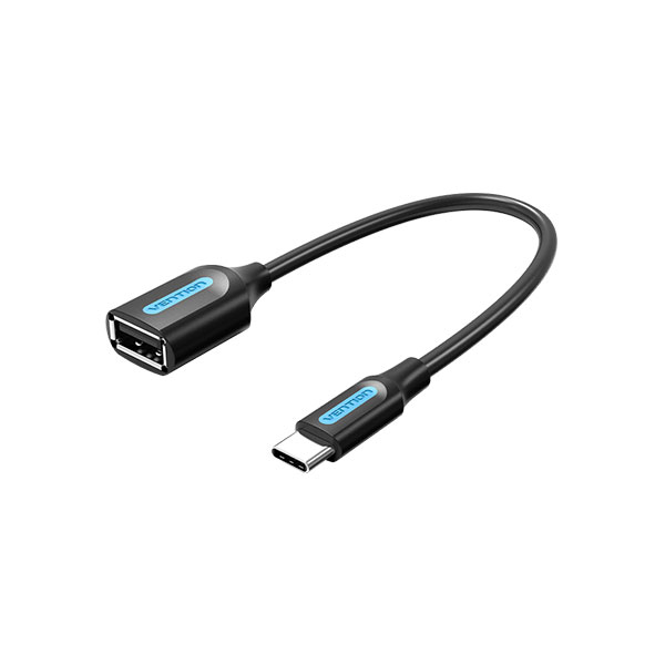 image of VENTION CCSBB USB 2.0 C Male to A Female OTG Cable 0.15M Black PVC Type with Spec and Price in BDT