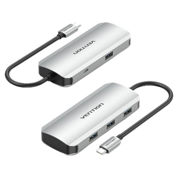 image of VENTION TNAHB USB-C to USB 3.0x4/Micro-B Hub 0.15M Gray with Spec and Price in BDT