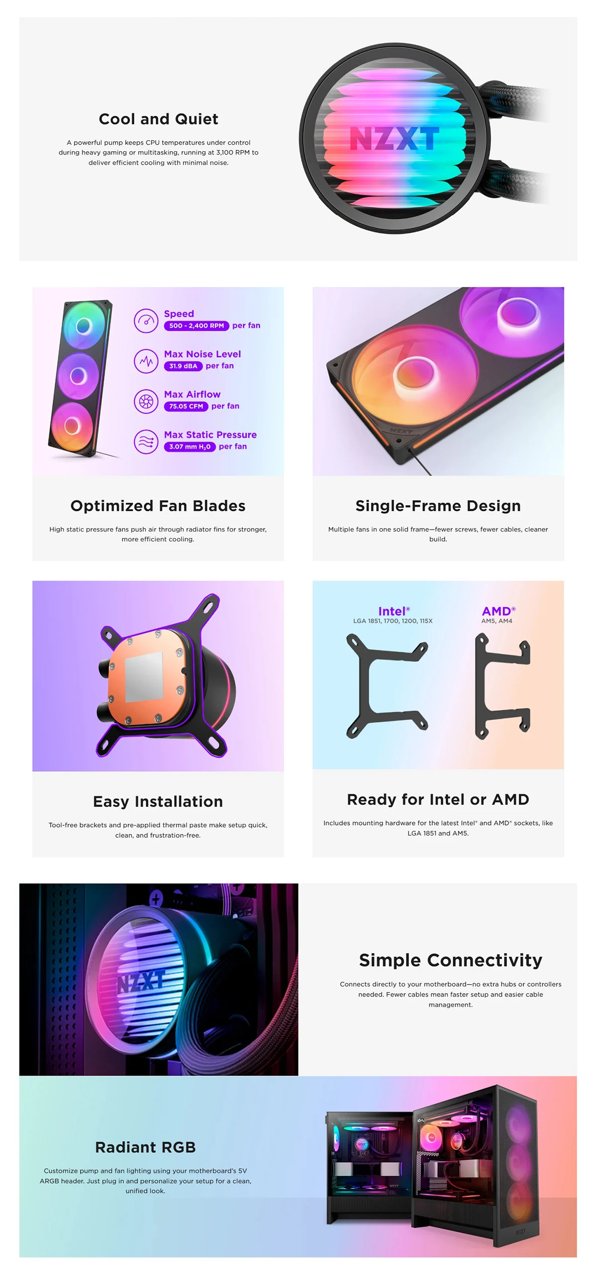 NZXT Kraken Core 360 RGB 360mm RGB AIO Liquid Cooler - Black Price in BD NZXT Kraken Core 360 RGB 360mm RGB AIO Liquid Cooler - Black Price in BD