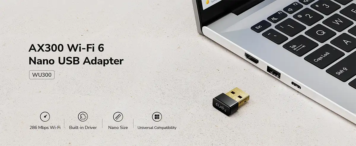 CUDY WU300 300Mbps Wi-Fi 6 Single Band USB Adapter Price in Bangladesh