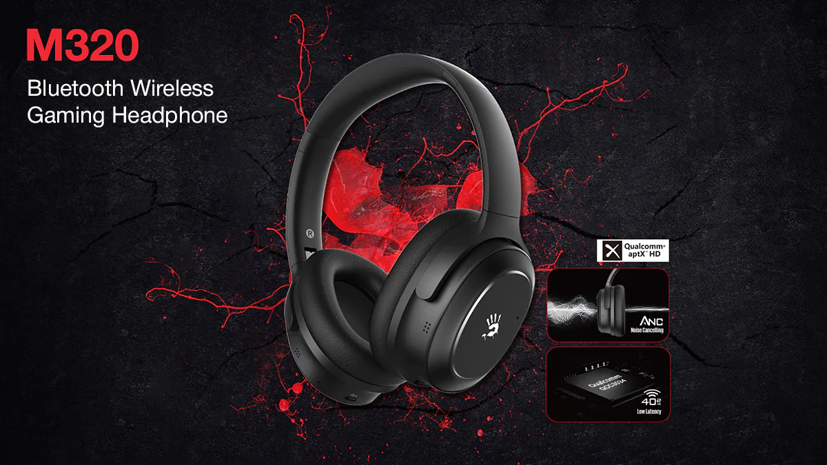 A4Tech Bloody M320 Bluetooth Wireless Gaming Headphone with Active Noise Canceling Price in Bangladesh