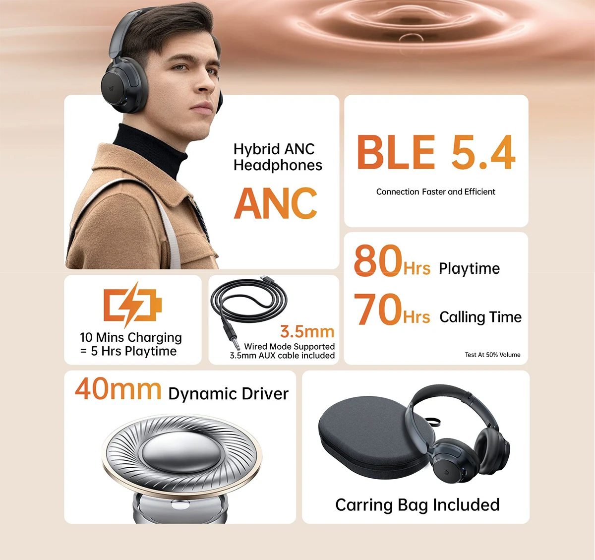 Weofly Tour ANC Bluetooth Wireless Headphone Price in Bangladesh