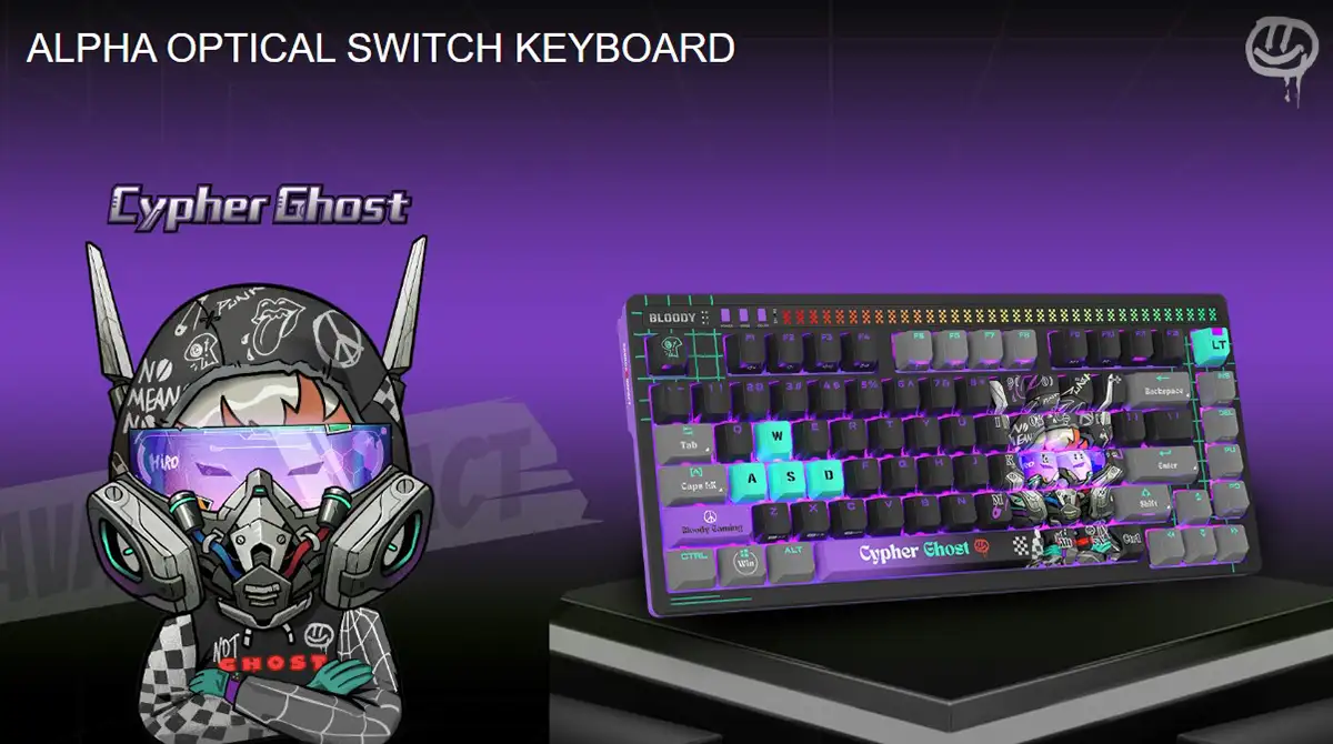 A4Tech Bloody AT75 Cypher Ghost RGB USB Mechanical Gaming Keyboard with Voice-Activated LED Lighting Bar Price in Bangladesh A4Tech Bloody AT75 Cypher Ghost RGB USB Mechanical Gaming Keyboard with Voice-Activated LED Lighting Bar Price in Bangladesh