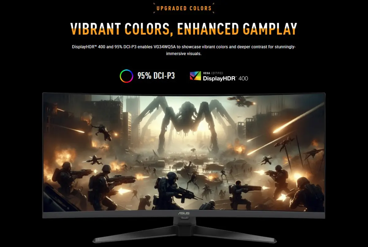 ASUS TUF Gaming Series 5 - VG34WQ5A 34-inch WQHD 200Hz Dual Mode Curved Gaming Monitor Price in Bangladesh