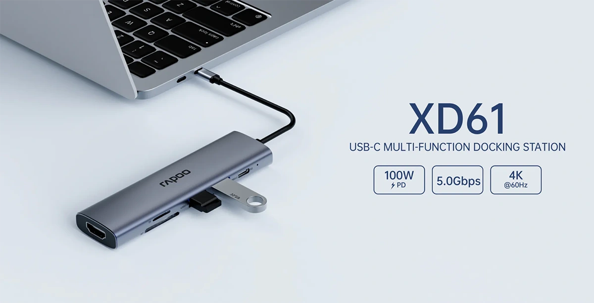 Rapoo XD61 USB-C Multi-function Docking Station Price in Bangladesh Rapoo XD61 USB-C Multi-function Docking Station Price in Bangladesh