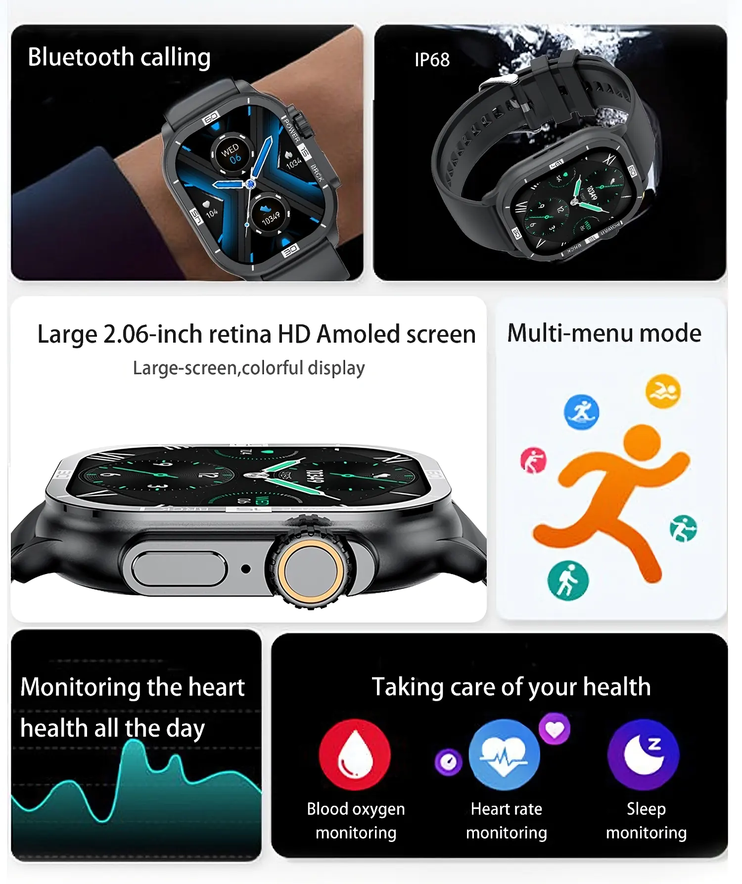 Blisbond Robin AMOLED Display Bluetooth Calling Smart Watch