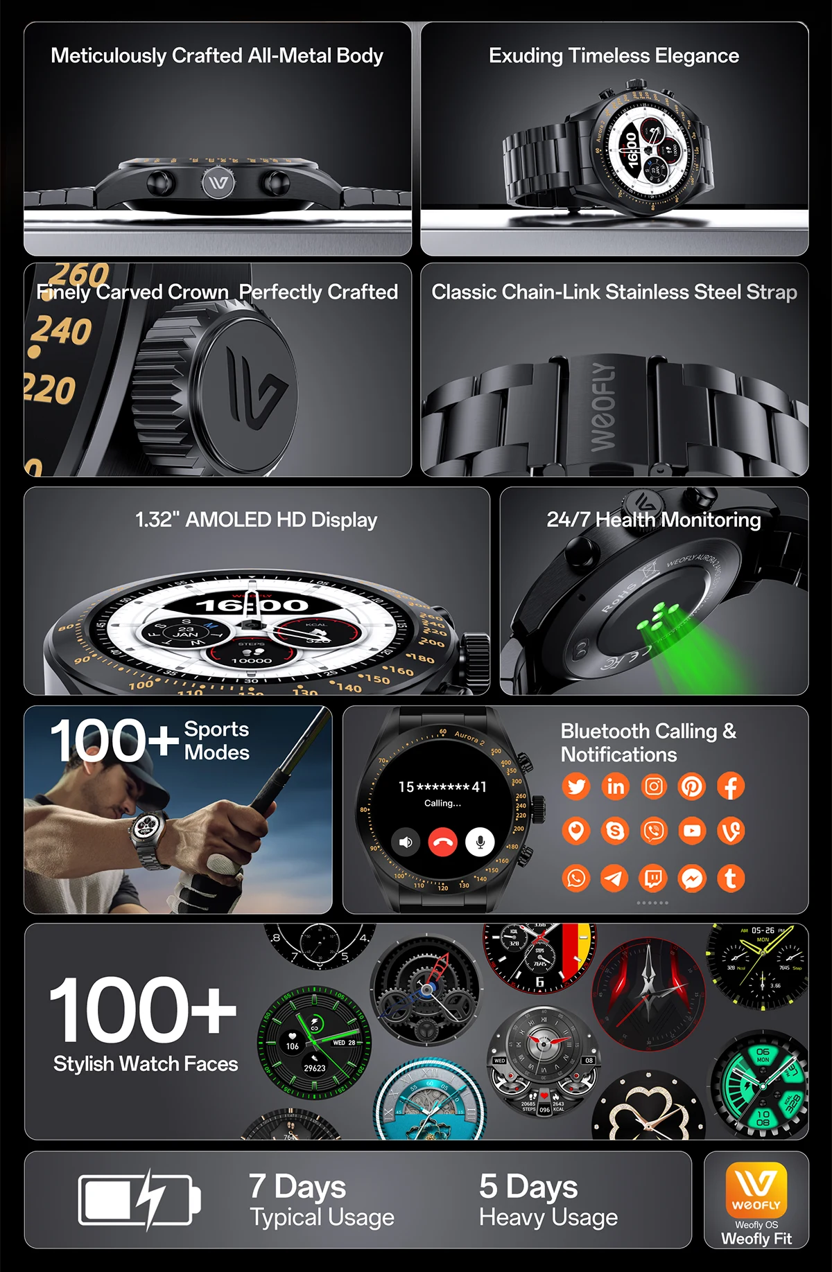 Weofly Aurora 2 AMOLED AOD Display Bluetooth Calling Smartwatch Price in Bangladesh Weofly Aurora 2 AMOLED AOD Display Bluetooth Calling Smartwatch Price in Bangladesh