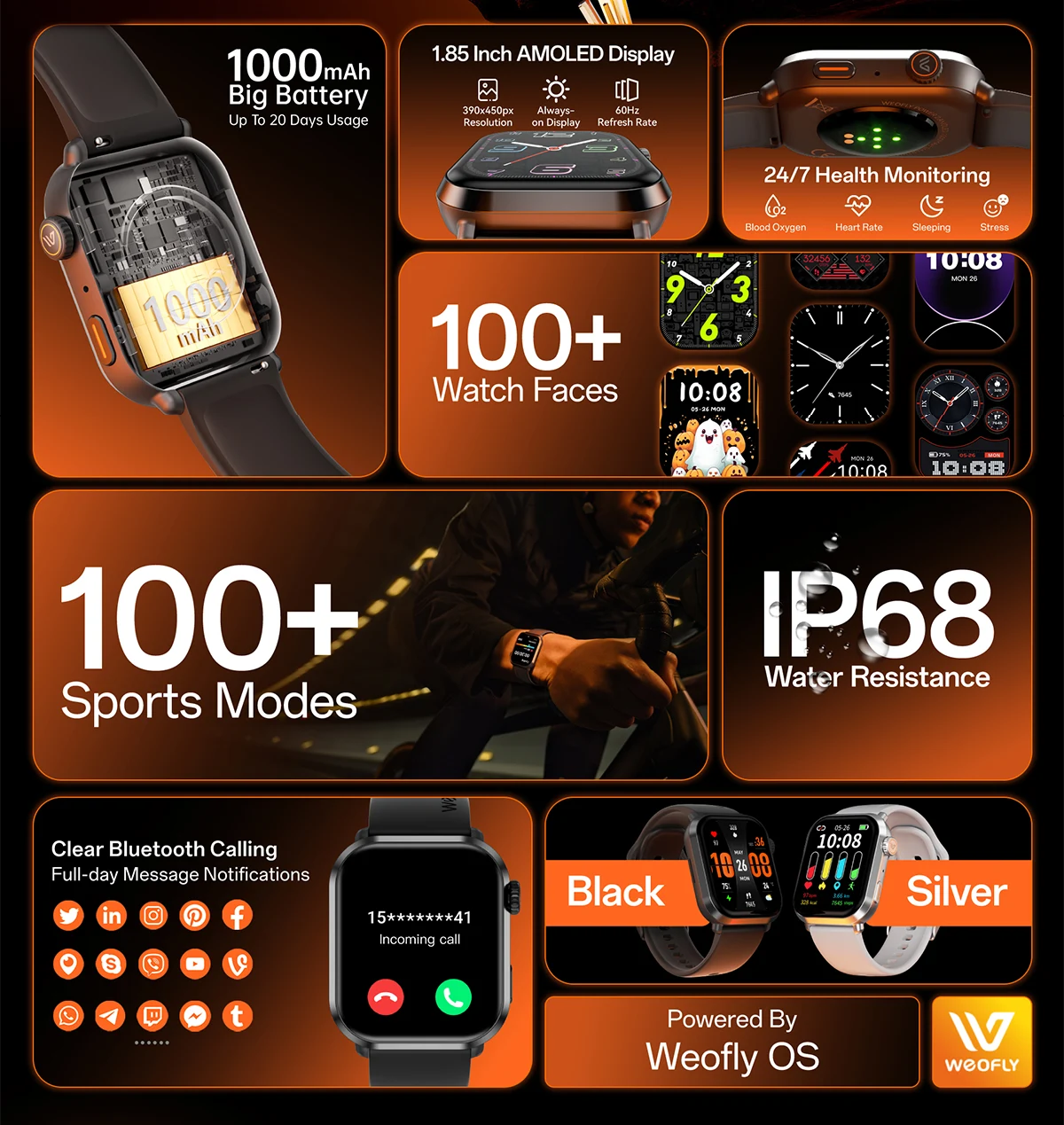 Weofly Power 2 AMOLED Display Bluetooth Calling Smartwatch Price in BD Weofly Power 2 AMOLED Display Bluetooth Calling Smartwatch Price in BD