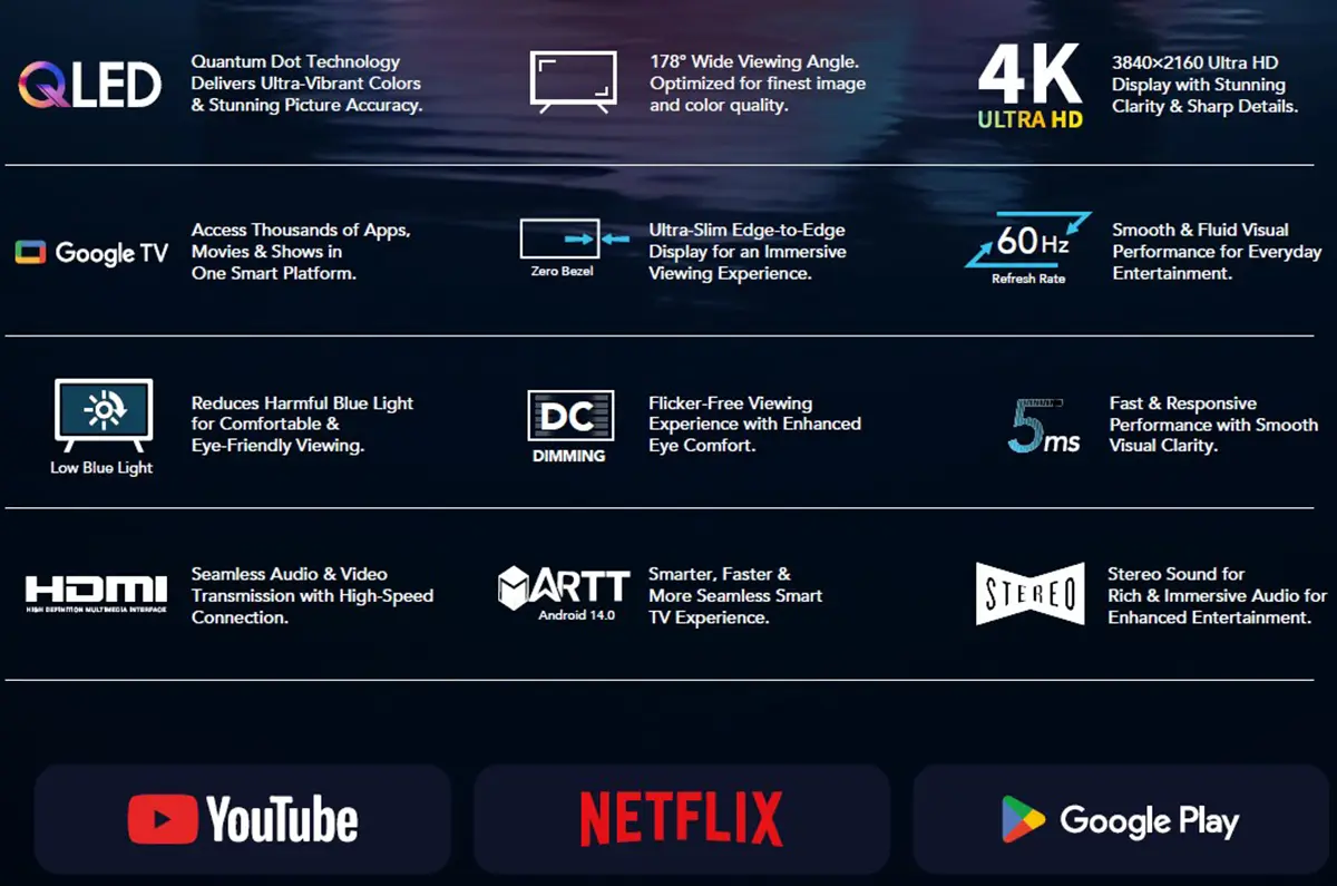 Realview L43D01 43-inch QLED 4K Google TV Price in Bangladesh Price in Bangladesh
